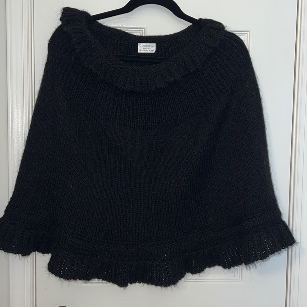 Wool Blend Poncho